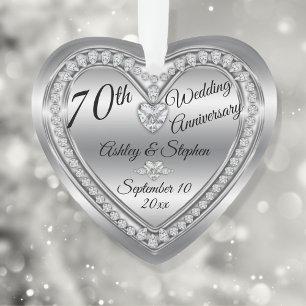 70. Hochzeitstag Diamond Platinum Keepake Ornament