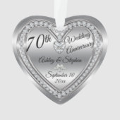 70. Hochzeitstag Diamond Platinum Keepake Ornament (Rückseite)