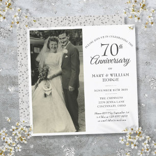 70. Hochzeitstag Foto Quadrat Einladung