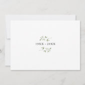 70. Hochzeitstag Greenery Floral Einladung (Rückseite)