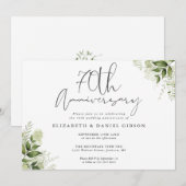70. Hochzeitstag Greenery Floral Einladung (Vorne/Hinten)