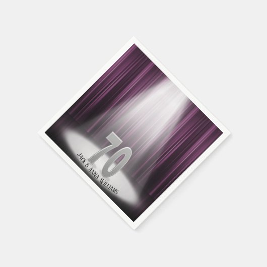 70. Hochzeitstag im Rampenlicht Serviette (Ecke)