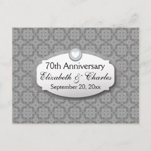 70. Hochzeitstag Jubiläum Platin Z03 Ankündigungspostkarte