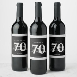 70. Hochzeitstag Jubiläumsetikett für Wein Weinetikett