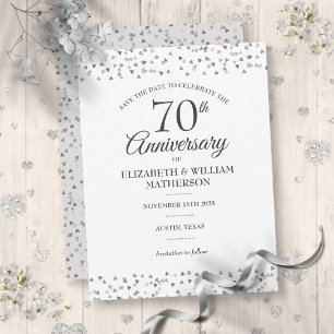 70. Hochzeitstag Love Hearts Save-the-Date-Karte Postkarte