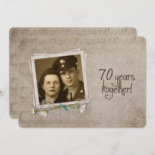 70. Hochzeitstag Open House Einladung (Vorne/Hinten)