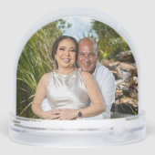 70. Hochzeitstag Platin-Herz-Foto Schneekugeln (Rückseite)