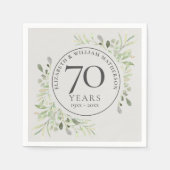 70. Hochzeitstag Platingrün Serviette (Vorderseite)