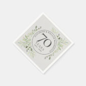70. Hochzeitstag Platingrün Serviette (Ecke)