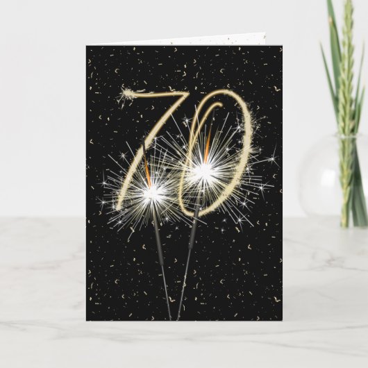 70. Hochzeitstag Sparkler Karte (Vorderseite)