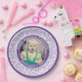 70 Ihr Foto Random Number Pattern Lila/weiß Pappteller (Party)