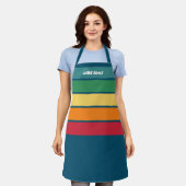 70 Inspiriert Line Art funky Regenbogenfarben und Schürze (Getragen)