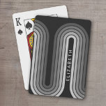 70 Inspirierte Line Art Shades of Gray and Black Spielkarten<br><div class="desc">Ein bohemianisches gebogenes Design mit gestreiften Mustern und runden Formen in schwarz-grauem Farbton. Ein kühnes,  aber minimales Design mit einem optionalen Bereich zum Hinzufügen von Text.</div>
