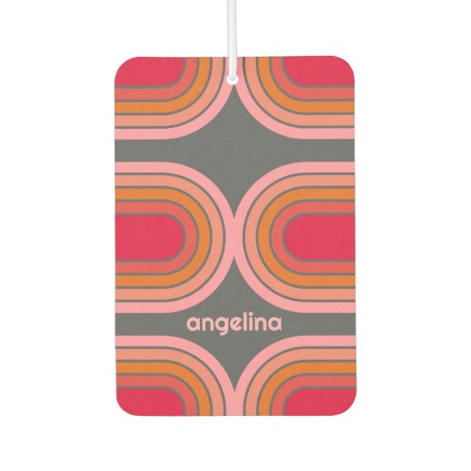 70 Inspirierte Line Art Sunset Roter Orange Rosa B Autolufterfrischer (Vorderseite)