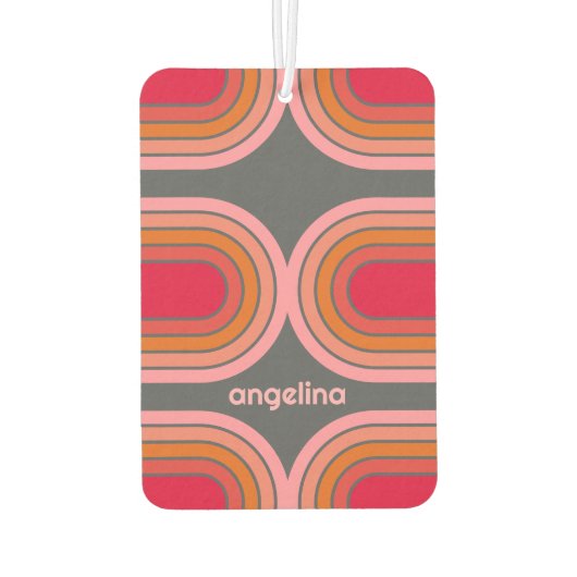 70 Inspirierte Line Art Sunset Roter Orange Rosa B Autolufterfrischer (Rückseite)