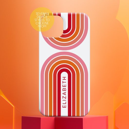 70 Inspirierte Line Art Sunset Roter Orange Rosa B Case-Mate iPhone Hülle