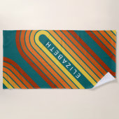 70 Inspirierte Linie Art Sunset Red Orange Yellow  Strandtuch (Vorderseite)