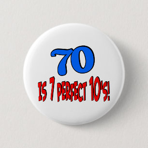 70 ist 7 perfekte 10's (BLAU) Button