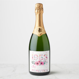 70 Jahre alt 1953 Blumengeschenk 70. Geburtstag Schaumweinetikett