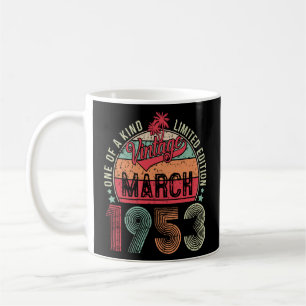 70 Jahre alt 70. Geburtstag Vintag Retro März 195 Kaffeetasse