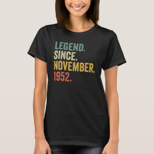 70 Jahre alt 70. Tag Männer lehnen seit November T-Shirt