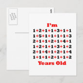70 Jahre alt! Blk Red Postkarte (Vorne/Hinten)