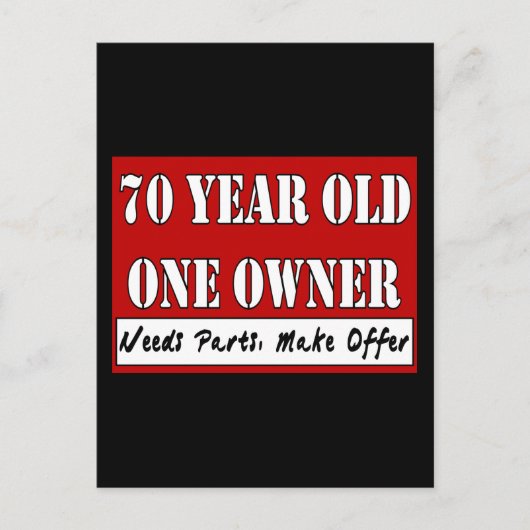 70 Jahre alt, ein Eigentümer - benötigt Teile, mac Postkarte (Vorderseite)