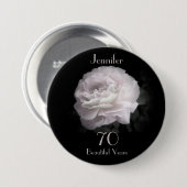 70 Jahre alt, hellrosa Rose Button Button (Vorne & Hinten)