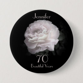 70 Jahre alt, hellrosa Rose Button Button