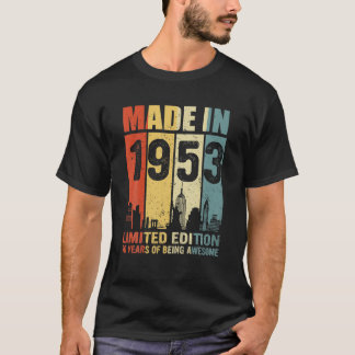 70 Jahre alt Retro Vintage Stadt 1953 70. Geburtst T-Shirt