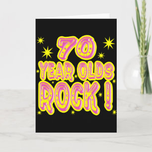 70 Jahre alt Rock! (Rosa) Grußkarte Karte