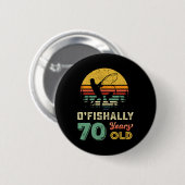 70 Jahre alt siebzig Großvater Fisch 70. Geburtsta Button (Vorne & Hinten)