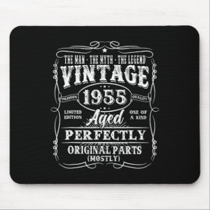 70 Jahre alt Vintag 1955 Man Myth Legend 70. Bir Mousepad