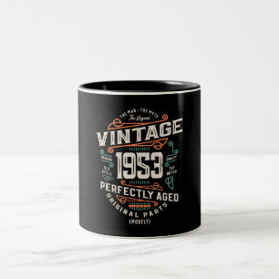 70 Jahre alt Vintage 1953 Mann Mythos Legende Zweifarbige Tasse