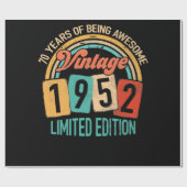70 Jahre alt von 1952 Phantastisch sein 70. Geburt Geschenkpapier (Flach)