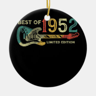 70 Jahre Alte Geschenke Beste von 1952 Gitarre Lov Keramik Ornament