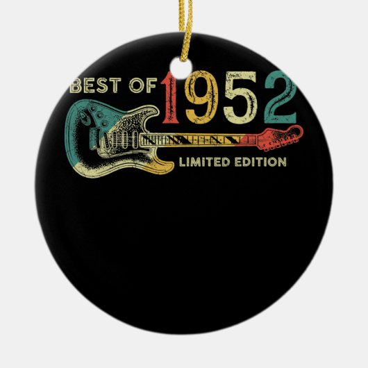 70 Jahre Alte Geschenke Beste von 1952 Gitarre Lov Keramik Ornament (Vorne)