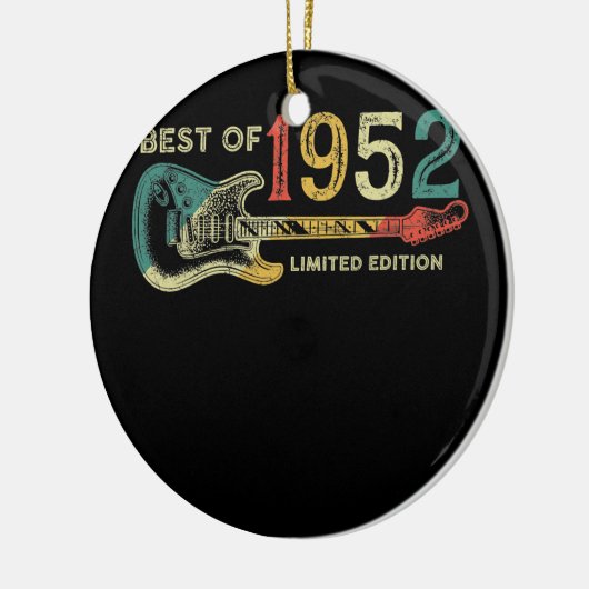 70 Jahre Alte Geschenke Beste von 1952 Gitarre Lov Keramik Ornament (Links)