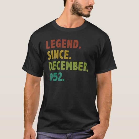70 Jahre alte Legende seit Dezember 1952 70. Gebur T-Shirt (Vorderseite)