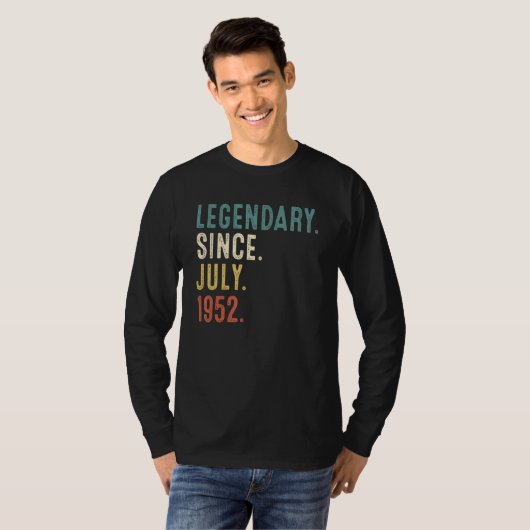 70 Jahre alte Legende seit Juli 1952 70. Geburtsta T-Shirt (Vorne ganz)