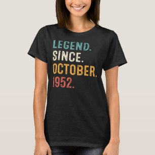 70 Jahre alte Legende seit Oktober 1952 70. Geburt T-Shirt