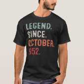 70 Jahre alte Legende Seit Oktober 1952 70. T-Shirt (Vorderseite)