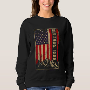 70 Jahre alte Vintage-1955-amerikanische Flagge 70 Sweatshirt