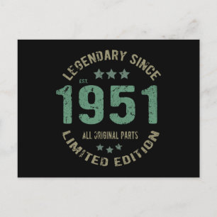 70 Jahre alter Tag Legende 70. Geburtstag Postkarte