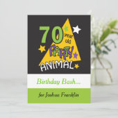 70 Jahre altes Party | 70. Geburtstag Einladung (Stehend Vorderseite)