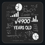 70 Jahre altes Tagesmathematik Lehrer 70. Geburtst Quadratischer Aufkleber<br><div class="desc">Birthday Design Für alle,  die das Horoskop sagen schwierig & Stubborn Aber ganz wert.Tragen Sie es mit Stolz auf die Arbeit,  Schule Gymnastik perfekt,  um mit Shorts,  Leggings oder Jeans für einen lässigen und trendigen Look zu verbinden</div>