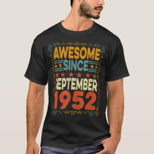 70 Jahre Geborener September 1952 70. Tag T-Shirt
