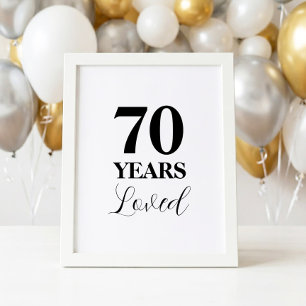 70 Jahre geliebt 70. Geburtstagsschild Poster