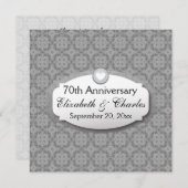 70 Jahre Hochzeitstag Platinum Z03 Einladung (Vorne/Hinten)