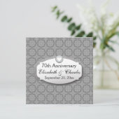 70 Jahre Hochzeitstag Platinum Z03 Einladung (Stehend Vorderseite)